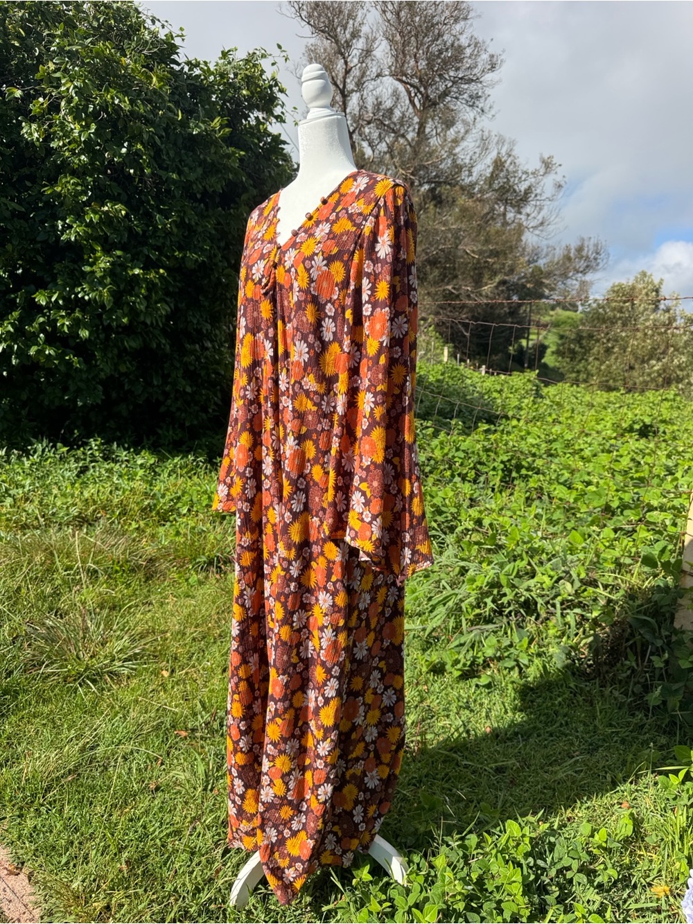 The Hippie Shake Lady of The Canyon Maxi Dress Bell sleeves Retro - Picture 6 of 9